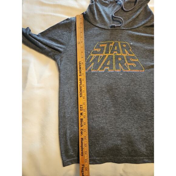 Fifth Sun Star Wars Retro Gray Cowl Neck Long Sleeve Top Women's Size XL - Picture 4 of 5